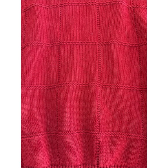 Vintage Izod Windowpane Sweater Red Pullover Cotton Grandpa Pullover Mens Sz 2XL - Picture 9 of 9